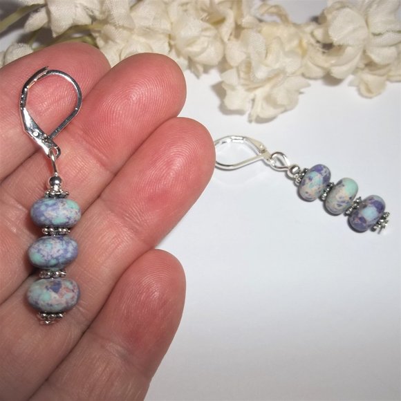 Earring, Earring, Earring, Turquoise Earring, Purple Earring, Earring, NWT 8101 - Picture 6 of 9